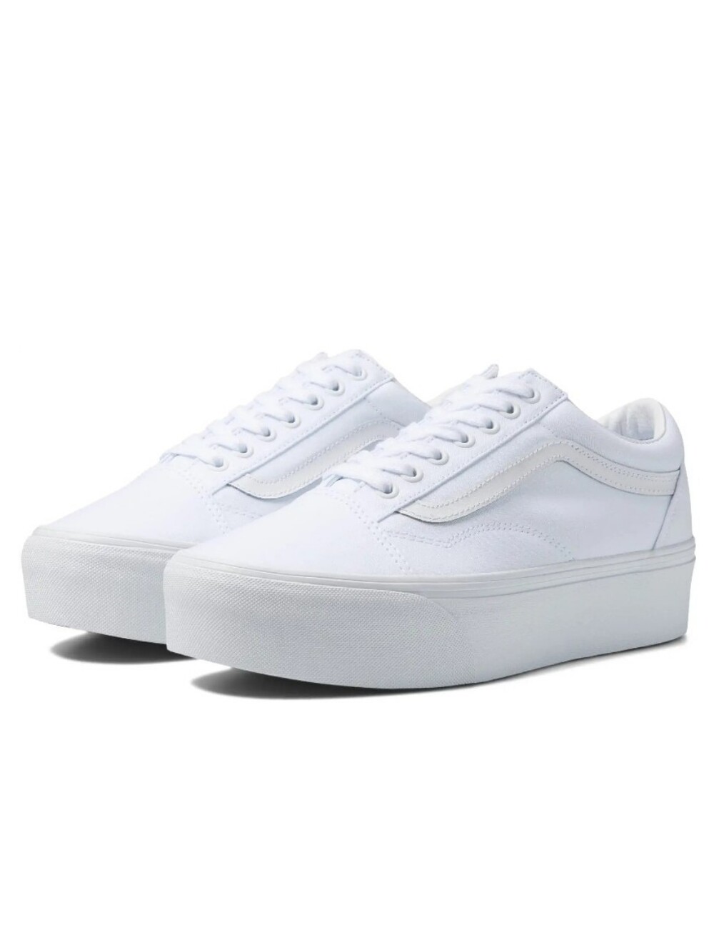 Vans Ward Canvas White Platform Sneakers - Low Top